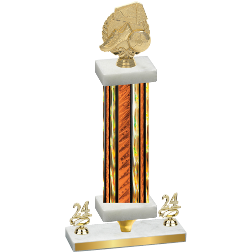 Premium Single Orange Glacier Year Soccer Trophy