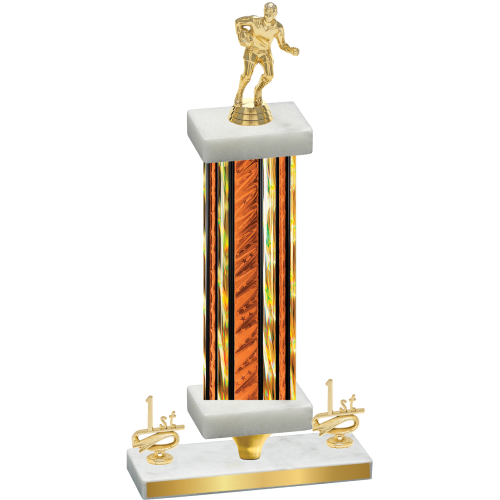 Premium Single Orange Glacier First Place Rugby Trophy