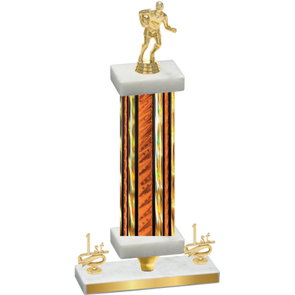 Premium Single Orange Glacier First Place Rugby Trophy