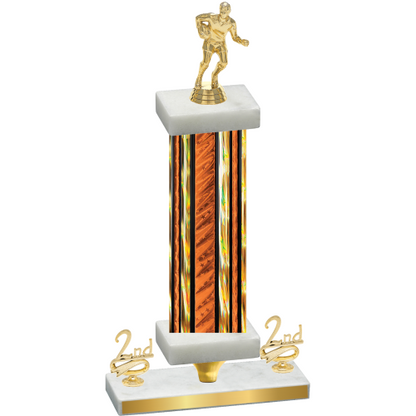 Premium Single Orange Glacier Second Place Rugby Trophy