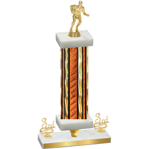 Premium Single Orange Glacier Third Place Rugby Trophy