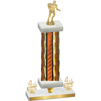 Premium Single Orange Glacier Fourth Place Rugby Trophy