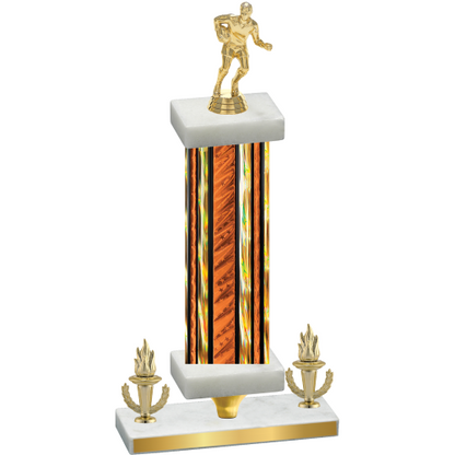 Premium Single Orange Glacier Victory Rugby Trophy