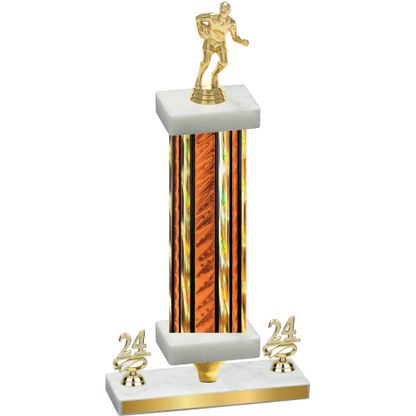 Premium Single Orange Glacier Year Rugby Trophy