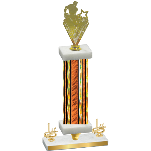 Premium Single Orange Glacier First Place Rugby Trophy