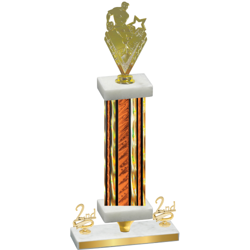 Premium Single Orange Glacier Second Place Rugby Trophy