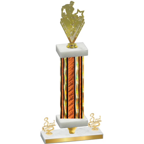 Premium Single Orange Glacier Third Place Rugby Trophy