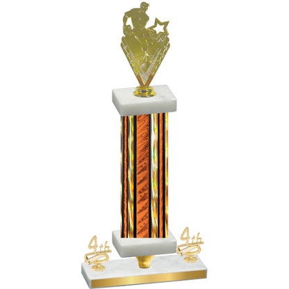 Premium Single Orange Glacier Fourth Place Rugby Trophy