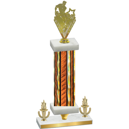 Premium Single Orange Glacier Victory Rugby Trophy