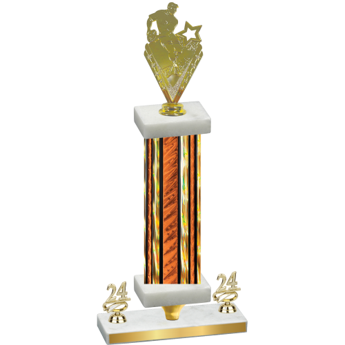 Premium Single Orange Glacier Year Rugby Trophy