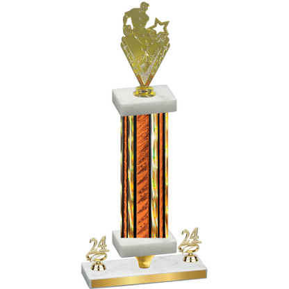 Premium Single Orange Glacier Year Rugby Trophy