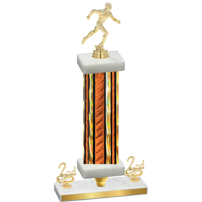 Premium Single Orange Glacier Second Place Running Trophy