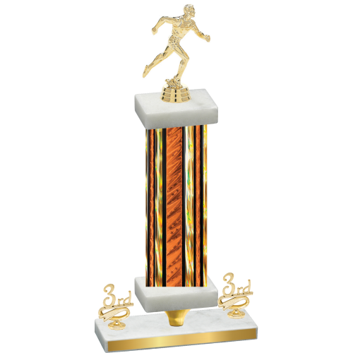 Premium Single Orange Glacier Third Place Running Trophy