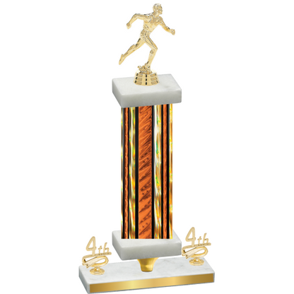 Premium Single Orange Glacier Fourth Place Running Trophy