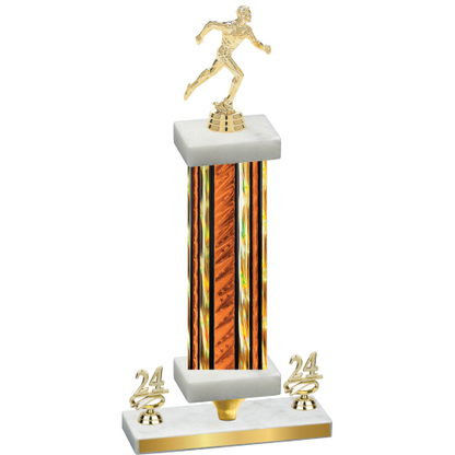 Premium Single Orange Glacier Year Running Trophy