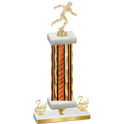 Premium Single Orange Glacier Second Place Running Trophy