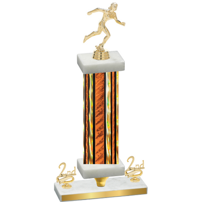 Premium Single Orange Glacier Second Place Running Trophy