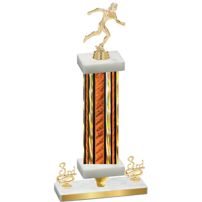 Premium Single Orange Glacier Third Place Running Trophy