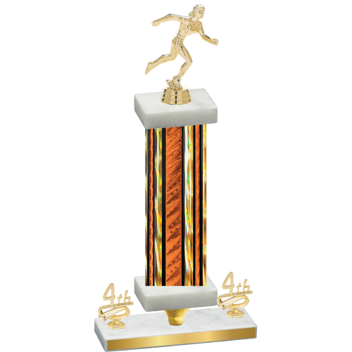 Premium Single Orange Glacier Fourth Place Running Trophy