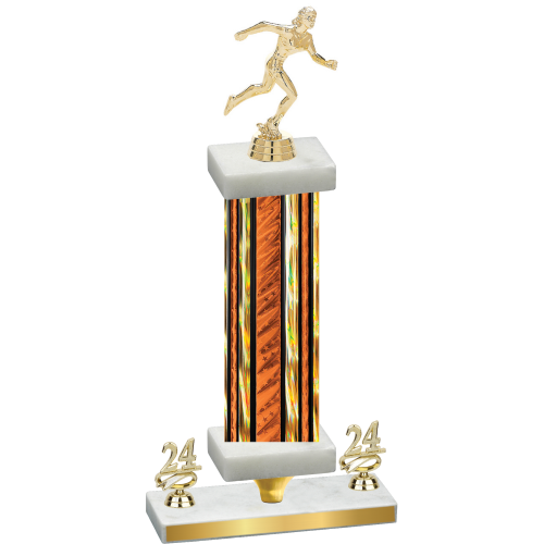 Premium Single Orange Glacier Year Running Trophy