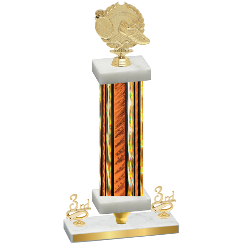 Premium Single Orange Glacier Third Place Running Trophy