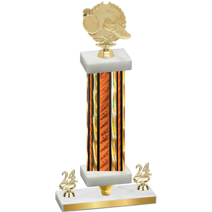 Premium Single Orange Glacier Year Running Trophy