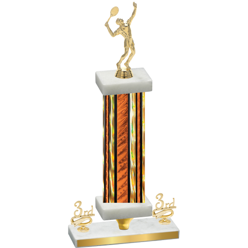 Premium Single Orange Glacier Third Place Tennis Trophy