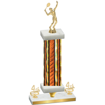 Premium Single Orange Glacier Fourth Place Tennis Trophy