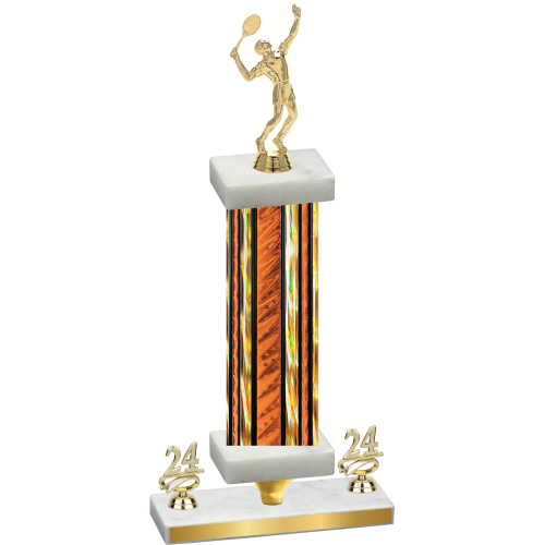 Premium Single Orange Glacier Year Tennis Trophy