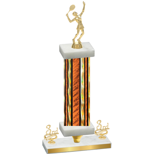 Premium Single Orange Glacier Third Place Tennis Trophy