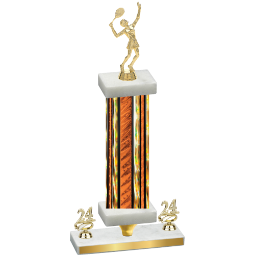 Premium Single Orange Glacier Year Tennis Trophy