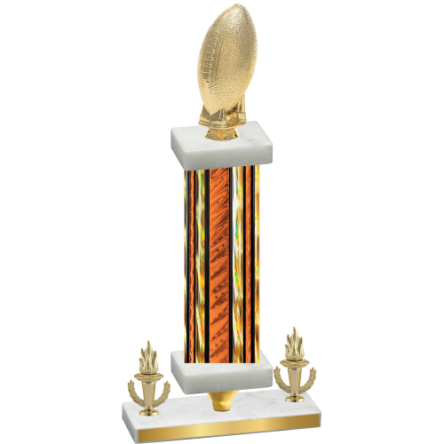 Premium Single Orange Glacier Victory Football Trophy