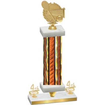 Premium Single Orange Glacier Fourth Place Tennis Trophy
