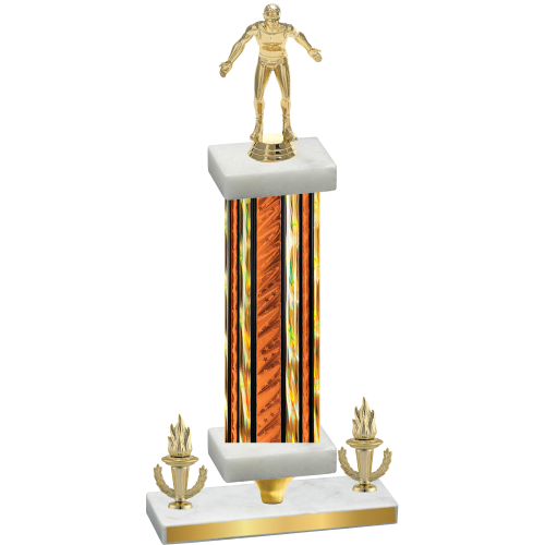 Premium Single Orange Glacier Victory Wrestling Trophy