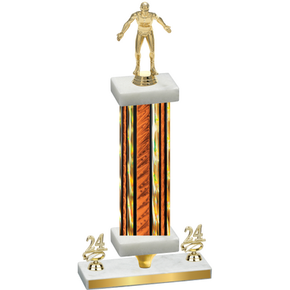 Premium Single Orange Glacier Year Wrestling Trophy