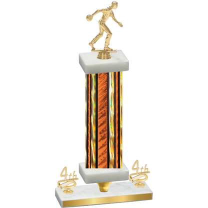 Premium Single Orange Glacier Fourth Place Bowling Trophy