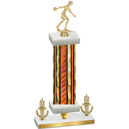 Premium Single Orange Glacier Victory Bowling Trophy