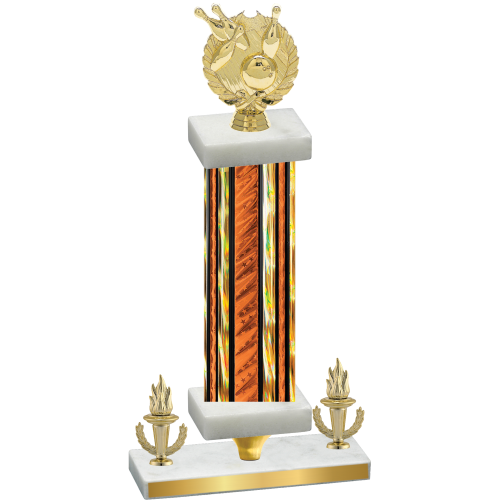 Premium Single Orange Glacier Victory Bowling Trophy