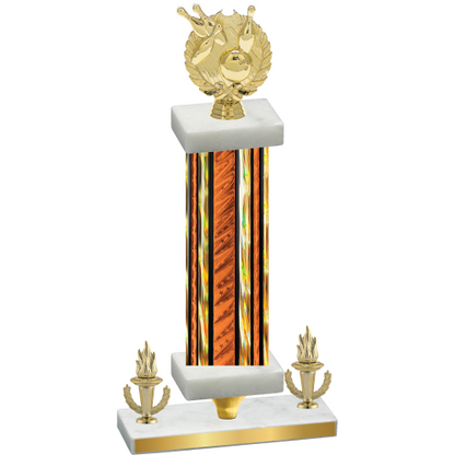 Premium Single Orange Glacier Victory Bowling Trophy