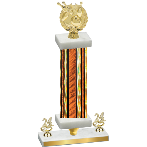 Premium Single Orange Glacier Year Bowling Trophy