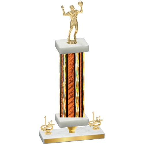 Premium Single Orange Glacier First Place Volleyball Trophy
