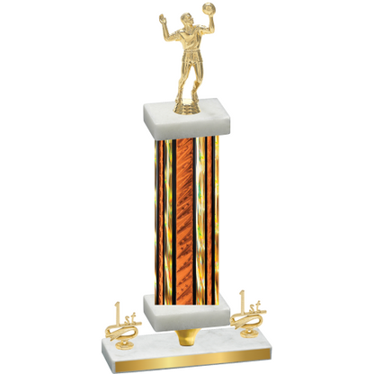 Premium Single Orange Glacier First Place Volleyball Trophy