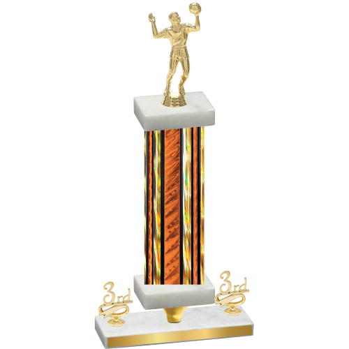 Premium Single Orange Glacier Third Place Volleyball Trophy