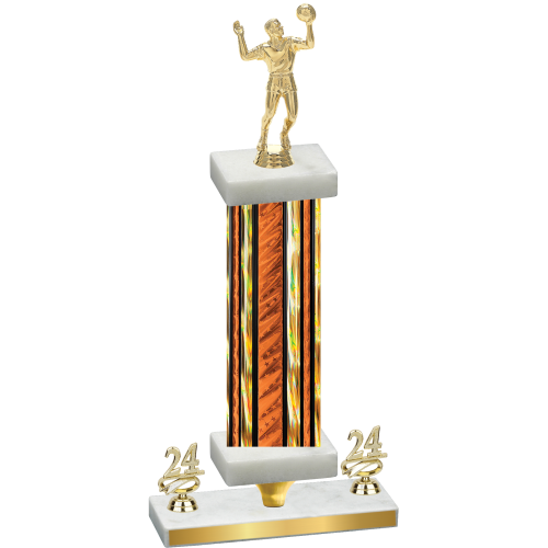 Premium Single Orange Glacier Year Volleyball Trophy