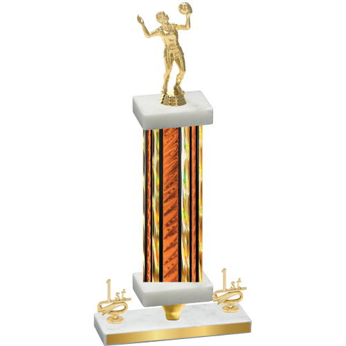 Premium Single Orange Glacier First Place Volleyball Trophy