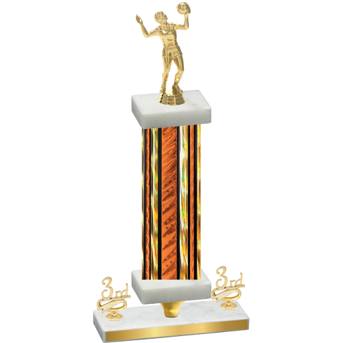 Premium Single Orange Glacier Third Place Volleyball Trophy