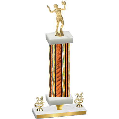 Premium Single Orange Glacier Year Volleyball Trophy