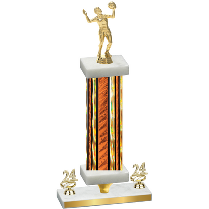 Premium Single Orange Glacier Year Volleyball Trophy