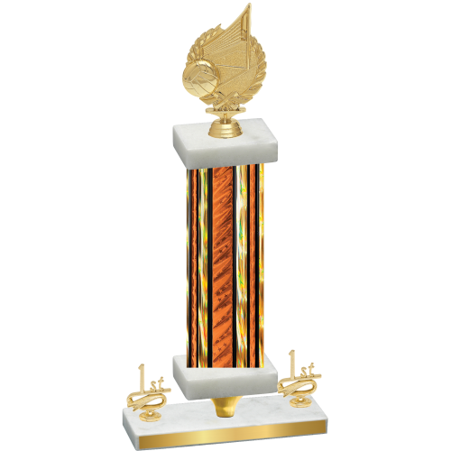 Premium Single Orange Glacier First Place Volleyball Trophy