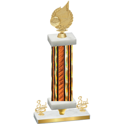 Premium Single Orange Glacier Third Place Volleyball Trophy